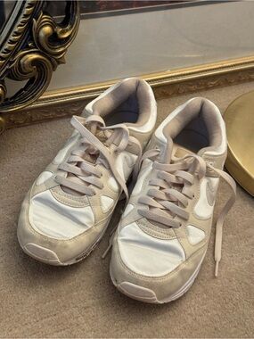 Nike Women’s Lace-Up Sneakers in Tan and White